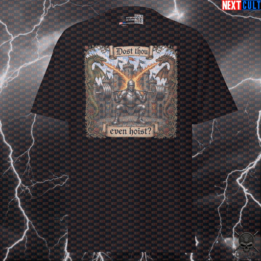 Medieval Gym T-Shirt – Dost Thou Even Hoist Knight & Dragon Squat Shirt for Lifters T-shirts Next Cult Brand
