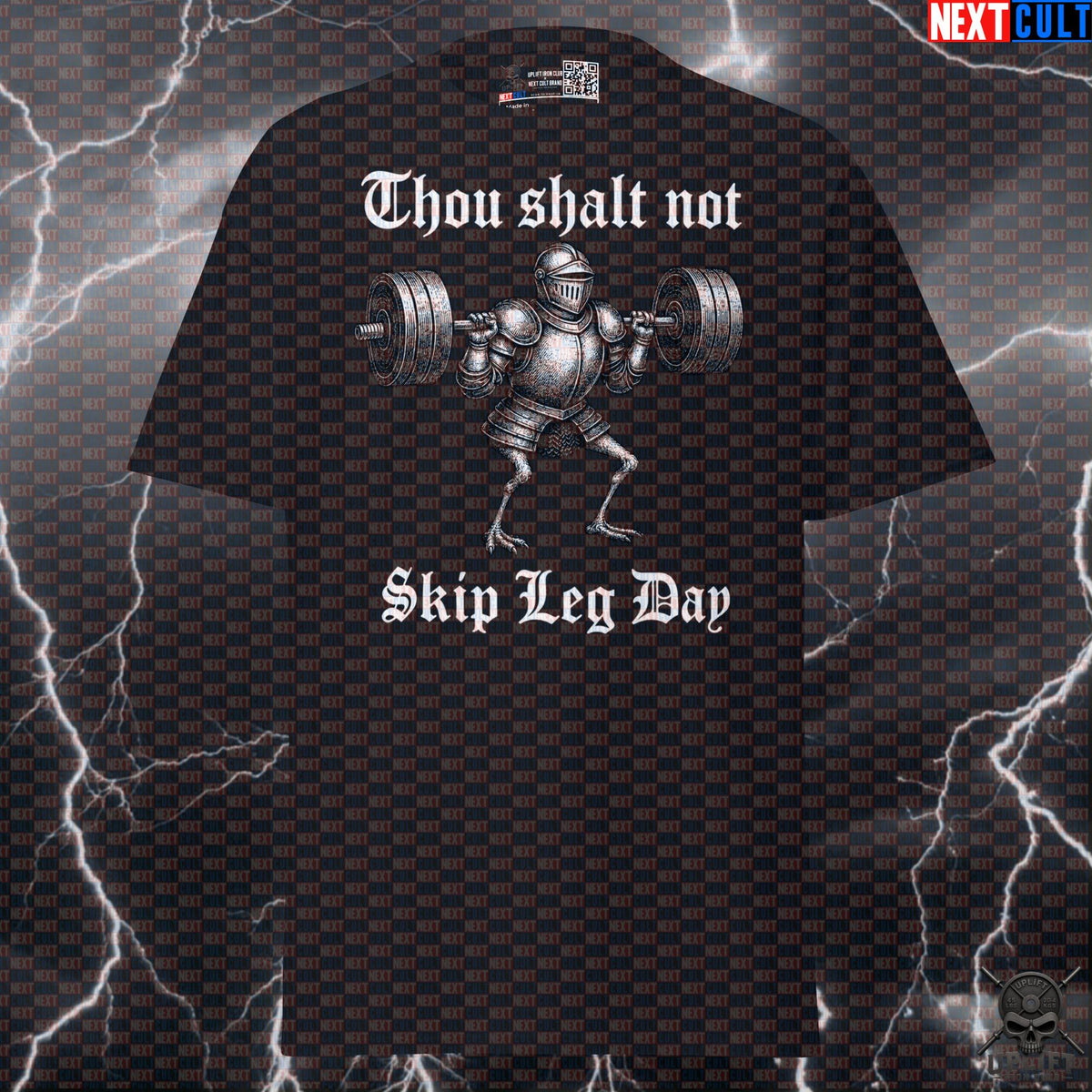 Leg Day T-Shirt Thou Shalt Not Skip Leg Day Medieval Knight Gym Shirt for Lifters | T-shirts | ["Bodybuilding", "Fitness", "Gym", "Knight", "Leg Day", "NCB", "Powerlifting", "Pump Cover", "Workout"]