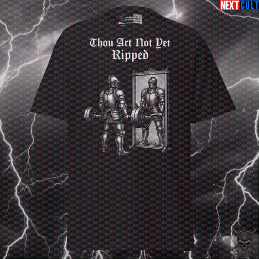 Gym T-Shirt Thou Art Not Yet Ripped Medieval Knight Deadlift Workout Shirt T-shirts Next Cult Brand