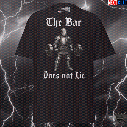 Gym T-Shirt The Bar Does Not Lie Medieval Knight Lifting Shirt for Powerlifters T-shirts Next Cult Brand