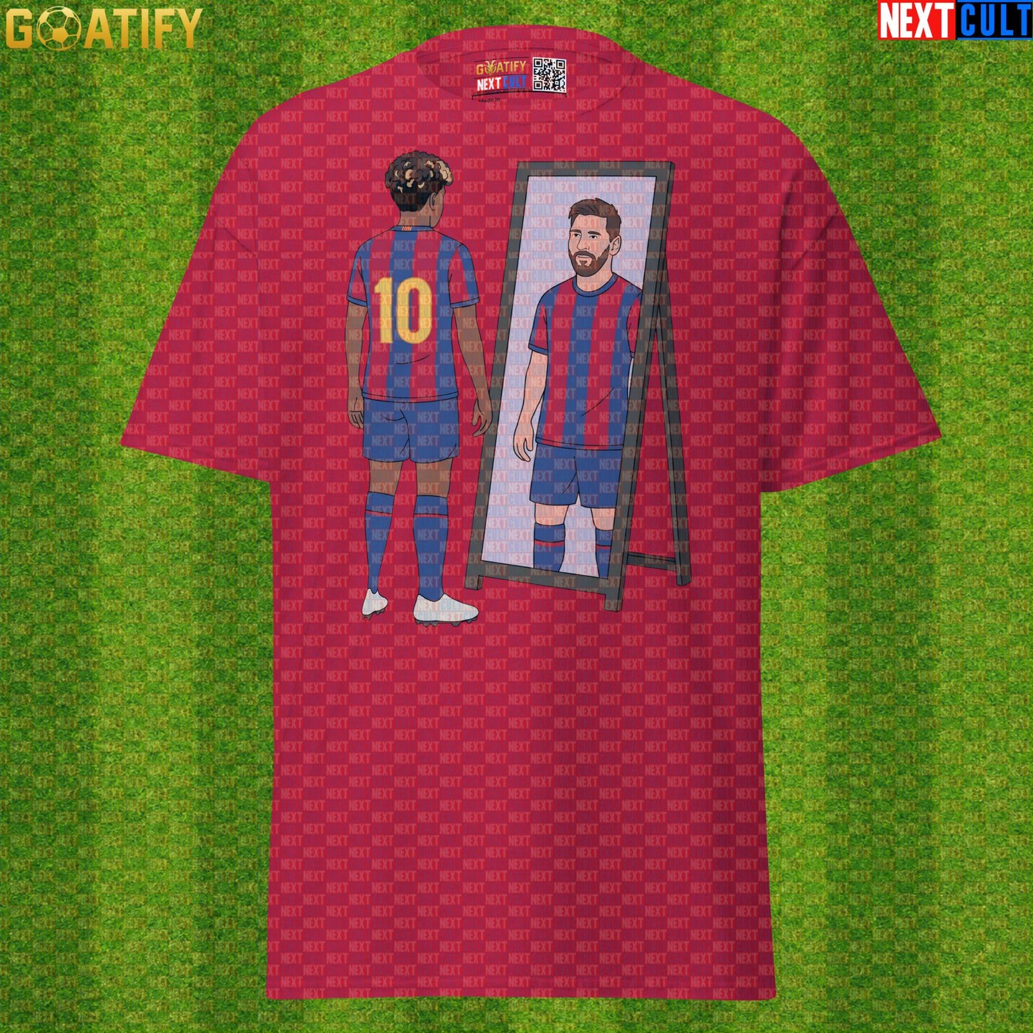 Lamine Yamal T-Shirt – Future Messi Mirror Meme Graphic Tee for Barcelona Football Fans Cardinal Next Cult Brand