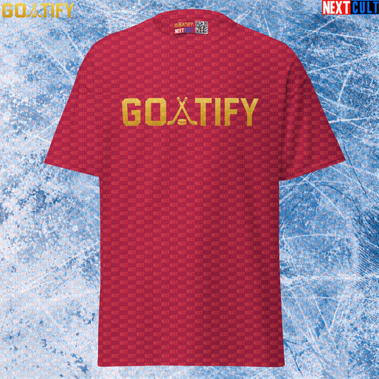 Hockey GOAT T-Shirt GOATIFY Gold Logo Graphic Tee for NHL Fans & Ice Hockey Gifts | T-shirts | ["Hockey", "NCB", "NHL"]