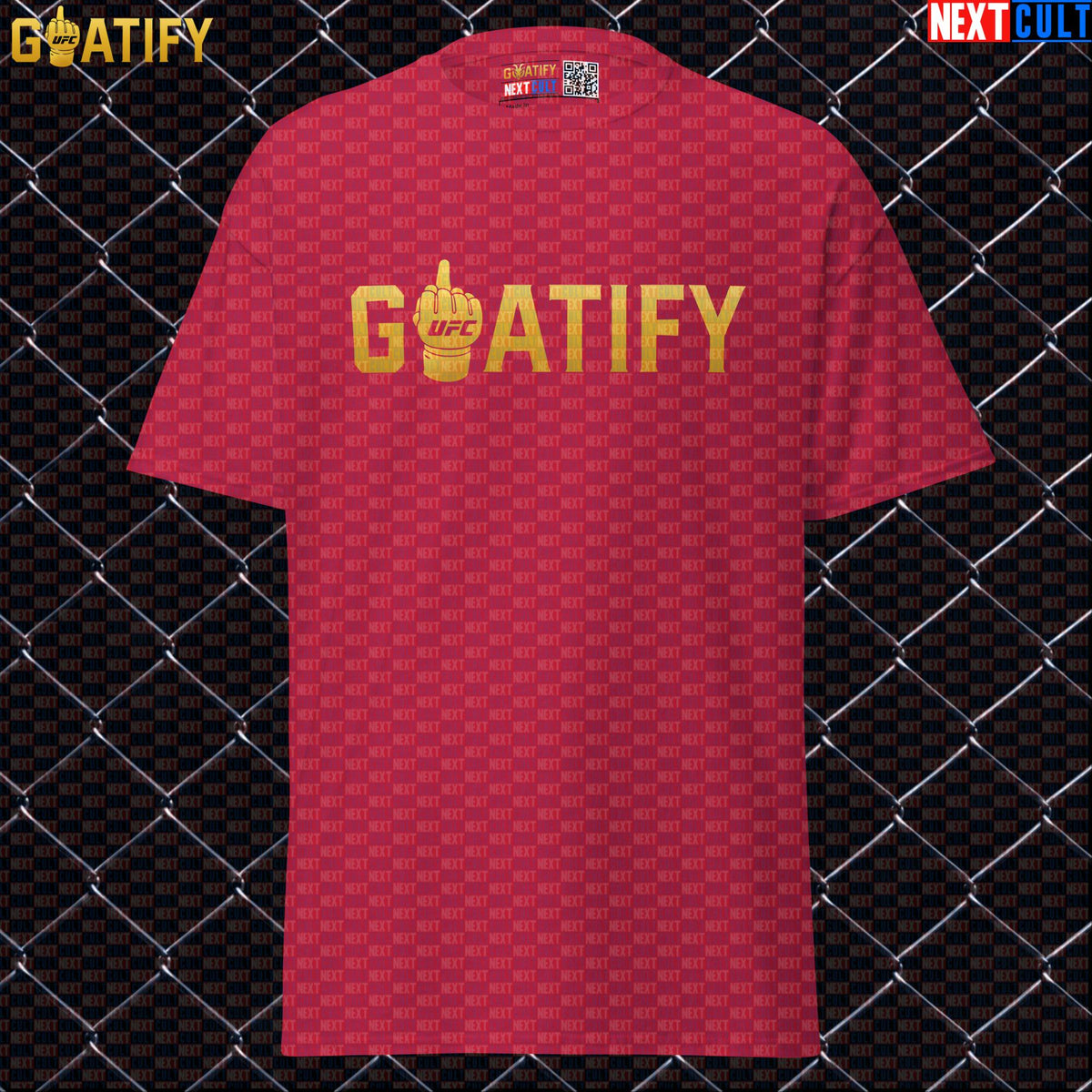 UFC GOAT T-Shirt Gold Middle Finger Fight Graphic for MMA Fans & Fighter Gifts | GOATIFY | T-shirts | ["Martial Arts", "MMA", "NCB", "UFC"]