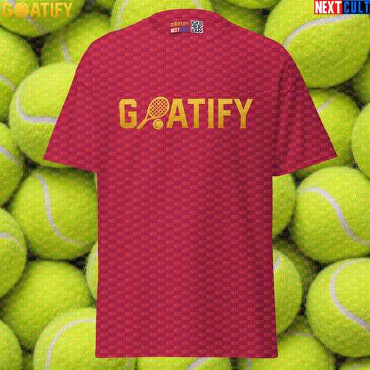Tennis GOAT T-Shirt Golden Racket & Ball Graphic for Players, Fans & Gifts | GOATIFY | T-shirts | ["NCB", "Tennis"]