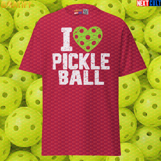 Pickleball T-Shirt I Love Pickleball Retro Heart Graphic for Players, Fans & Gifts | T-shirts | ["NCB", "Pickleball"]
