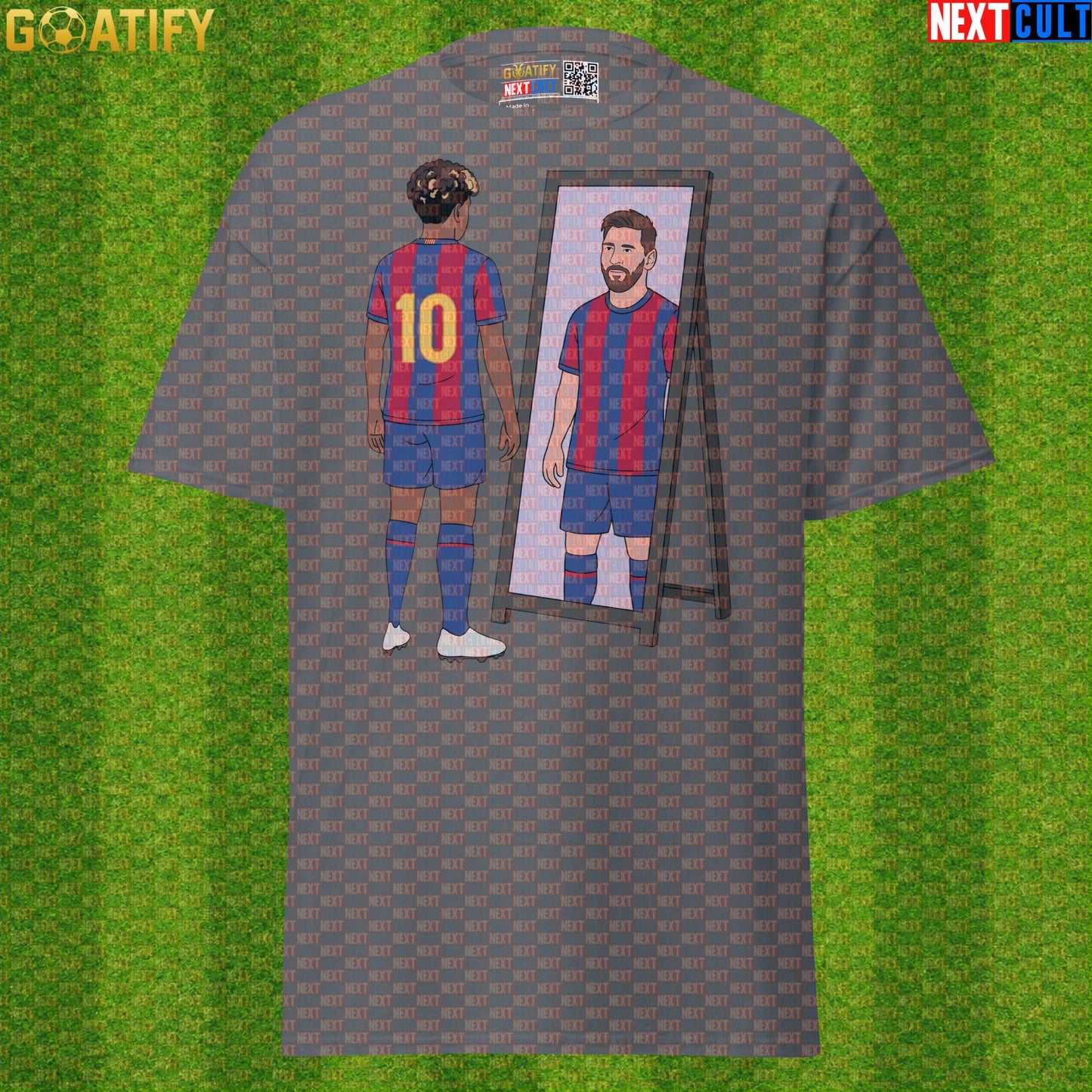 Lamine Yamal T-Shirt – Future Messi Mirror Meme Graphic Tee for Barcelona Football Fans Charcoal Next Cult Brand