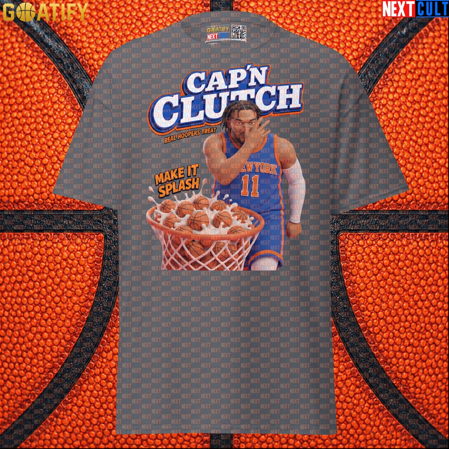 Jalen Brunson T-Shirt – Cap’n Clutch Cereal Parody Tee for Knicks Championship Fans |  | ["Basketball", "Jalen Brunson", "NBA", "New York Knicks"]