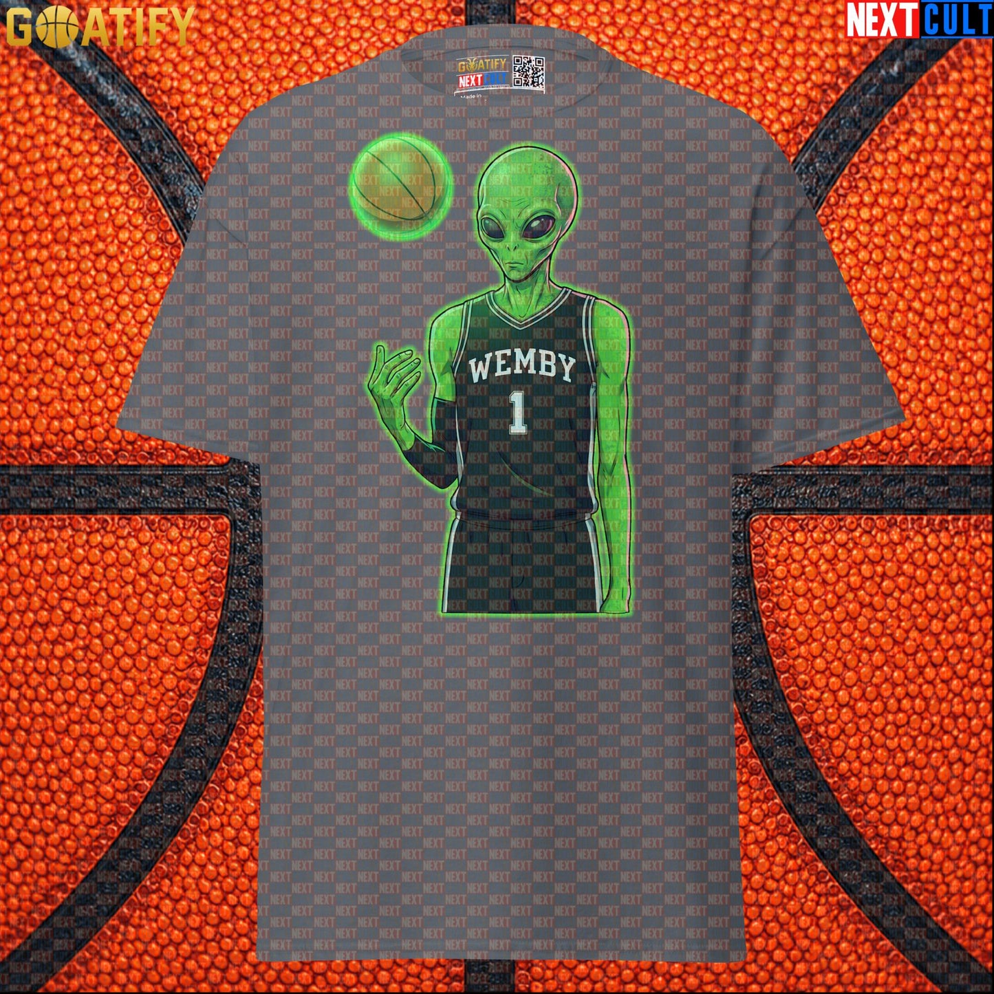 Basketball T-Shirt Alien Wemby Graphic for Spurs Fans, Victor Wembanyama Sci-Fi Gift |  | ["Basketball", "France", "NBA", "San Antonio Spurs", "Victor Wembanyama", "Wemby"]