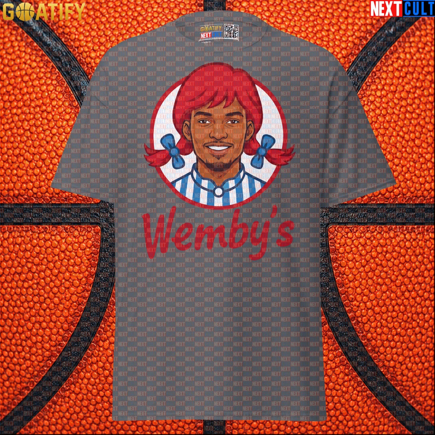 Basketball T-Shirt Wemby's Fast Food Parody for Victor Wembanyama Fans and NBA Gifts |  | ["Basketball", "France", "NBA", "San Antonio Spurs", "Victor Wembanyama", "Wemby"]
