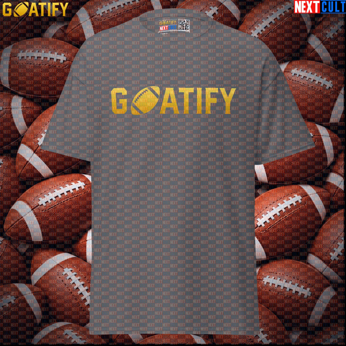 T-Shirt GOATIFY Football GOAT Graphic Tee for NFL Fans Greatest of All Time Sports Gift | T-shirts | ["American Football", "NCB", "NFL"]
