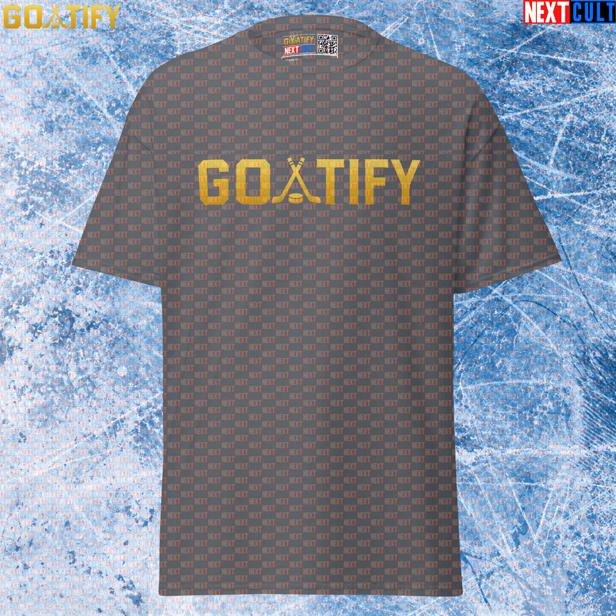 Hockey GOAT T-Shirt GOATIFY Gold Logo Graphic Tee for NHL Fans & Ice Hockey Gifts | T-shirts | ["Hockey", "NCB", "NHL"]