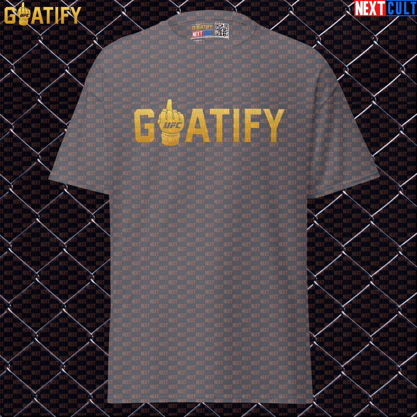 UFC GOAT T-Shirt Gold Middle Finger Fight Graphic for MMA Fans & Fighter Gifts | GOATIFY | T-shirts | ["Martial Arts", "MMA", "NCB", "UFC"]