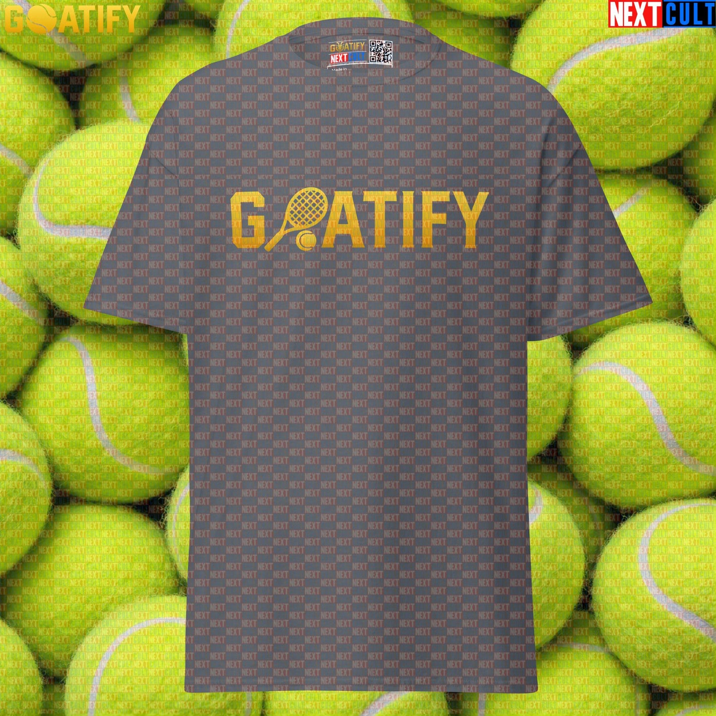 Tennis GOAT T-Shirt Golden Racket & Ball Graphic for Players, Fans & Gifts | GOATIFY | T-shirts | ["NCB", "Tennis"]