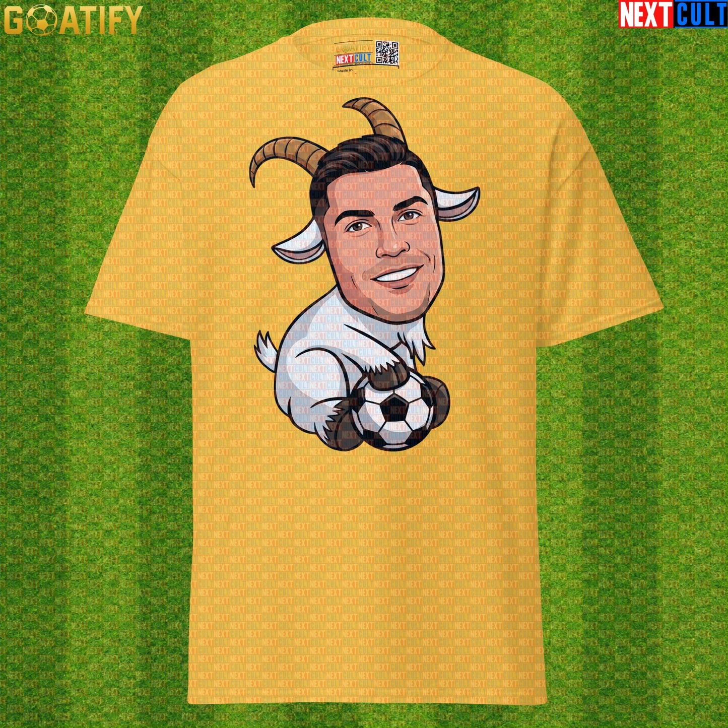 Cristiano Ronaldo T-Shirt – Funny GOAT Soccer Graphic Tee Gift for Portugal Football Fans |  | ["Al Nassr", "Cristiano Ronaldo", "Football", "Juventus", "Manchester United", "Portugal", "Real Madrid", "Soccer"]
