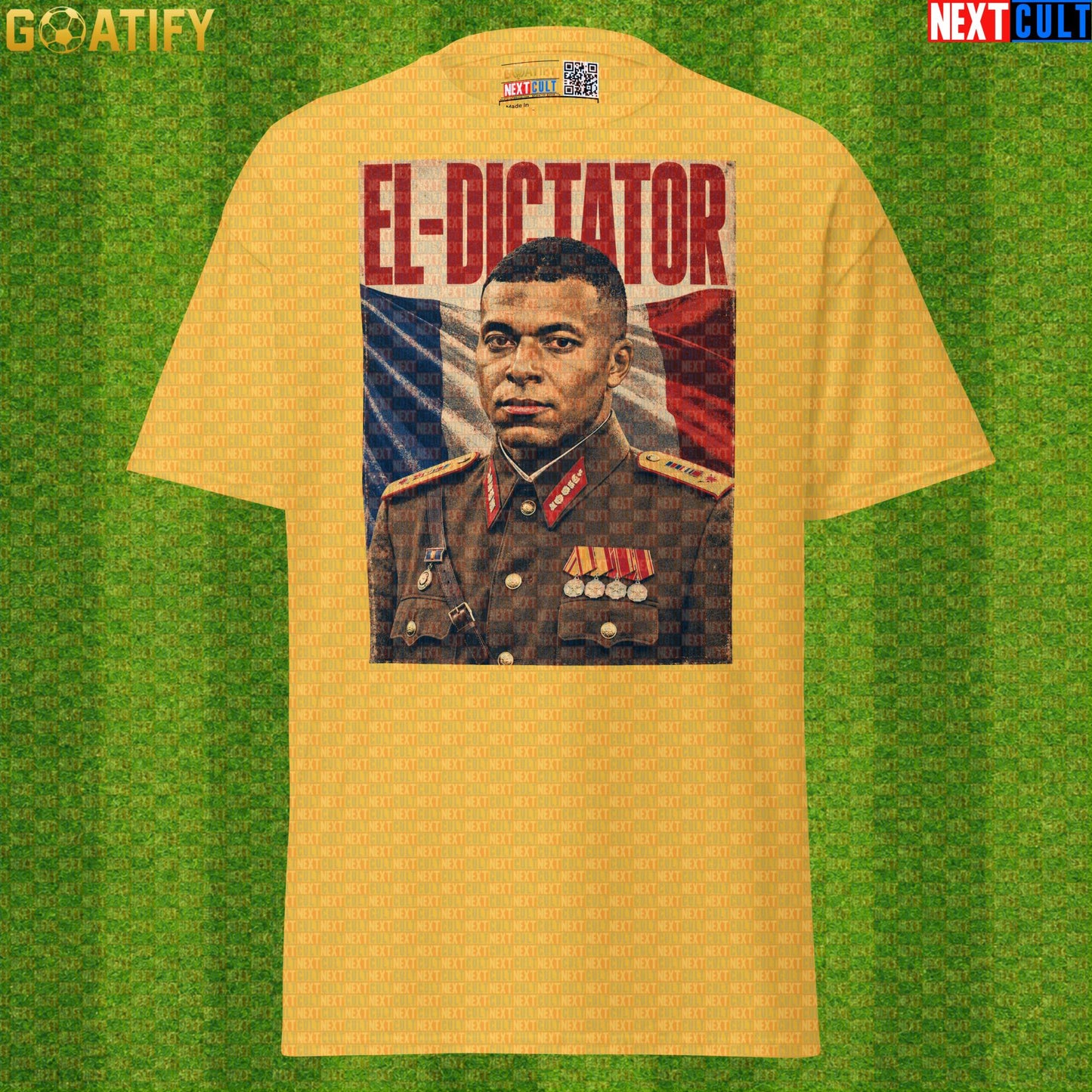 Kylian Mbappe T-Shirt – El Dictator Vintage Football Poster Graphic Tee for France Fans |  | ["Football", "France", "Kylian Mbappe", "PSG", "Real Madrid", "Soccer"]