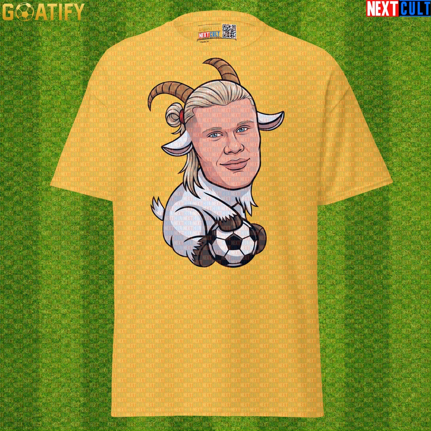 Erling Haaland T-Shirt – GOAT Goal Machine Graphic Tee Gift for Man City and Norway Fans |  | ["Borussia Dortmund", "Erling Haaland", "Football", "Manchester City", "Norway", "Soccer"]