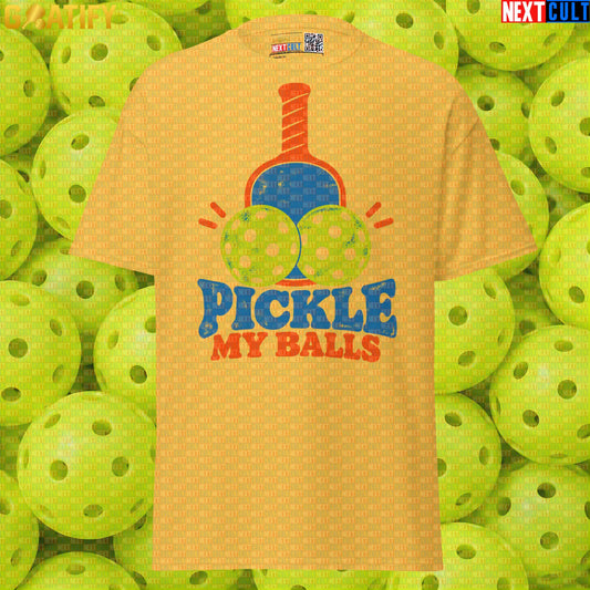 Pickleball T-Shirt Pickle My Balls Retro Graphic Tee for Players, Teams & Funny Sports Gifts | T-shirts | ["NCB", "Pickleball"]