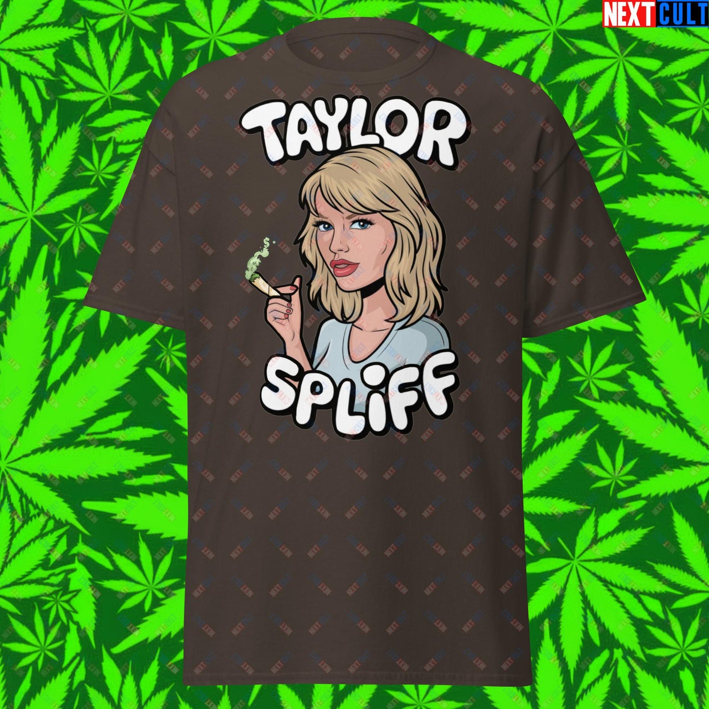 Taylor Spliff Pop Music Star Pothead Stoner Funny Weed Meme Unisex tee Dark Chocolate T-shirts Music Weed Next Cult Brand