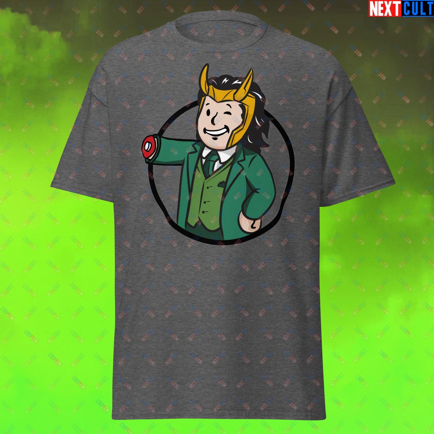 Loki Vault Boy Fallout Funny Meme Cartoon Mashup Unisex tee