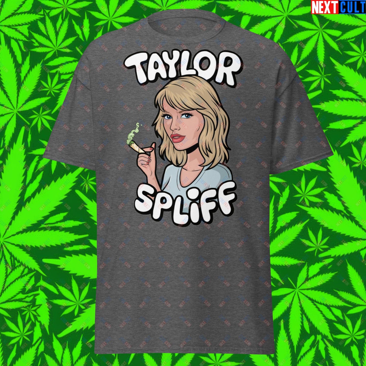 Taylor Spliff Pop Music Star Pothead Stoner Funny Weed Meme Unisex tee Dark Heather T-shirts Music Weed Next Cult Brand