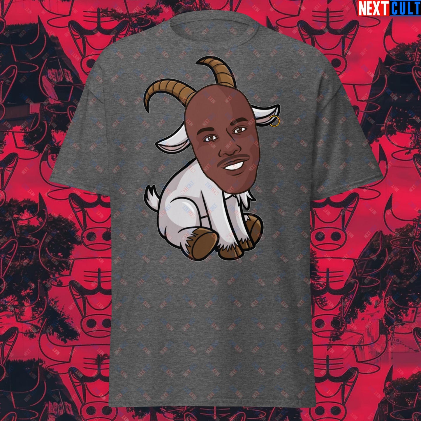 Michael Jordan G.O.A.T. T-Shirt - Funny Basketball Meme Casual Top - Greatest of All Time NBA Cartoon Design - Perfect Gift for Basketball Fans Unisex tee Dark Heather T-shirts Basketball Chicago Bulls G.O.A.T. Michael Jordan NBA Next Cult Brand