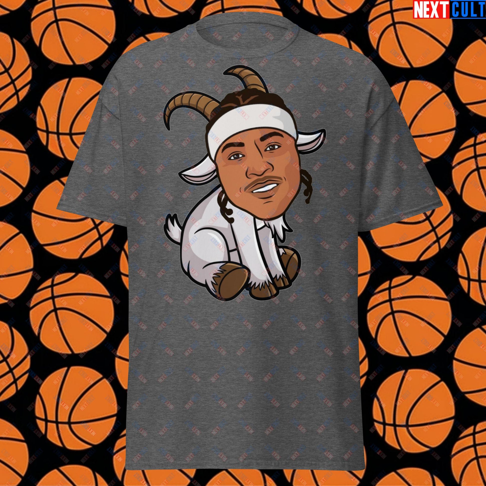 Carmelo Anthony G.O.A.T. T-Shirt - Funny Basketball Meme Casual Top - Greatest of All Time Carmelo Anthony Tee - Perfect Gift for Basketball Fans Unisex tee Dark Heather T-shirts Basketball Carmelo Anthony Denver Nuggets G.O.A.T. NBA New York Knicks Next Cult Brand