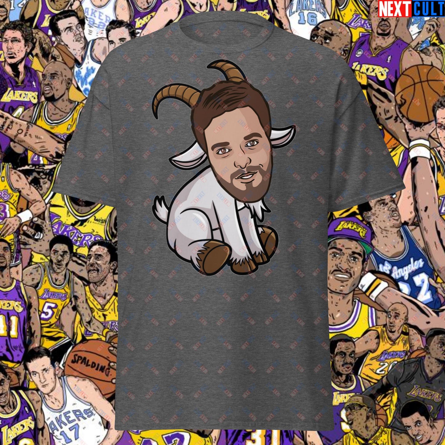 Pau Gasol G.O.A.T. T-Shirt - Funny Basketball Meme Casual Top - Greatest of All Time Tee for Basketball Fans - Perfect Gift for Pau Gasol Fans Unisex tee Dark Heather T-shirts Basketball G.O.A.T. Los Angeles Lakers NBA Pau Gasol Next Cult Brand