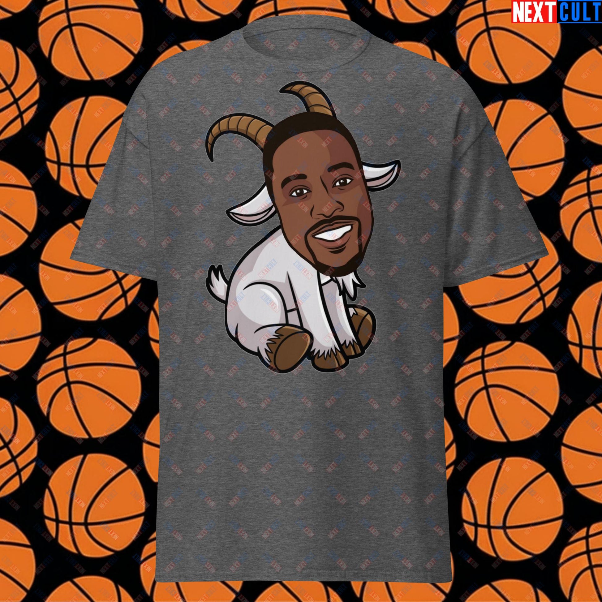 Dwight Howard GOAT T-Shirt - Funny Basketball Meme Casual Top - Greatest of All Time Tee for Basketball Fans - Perfect Gift for Dwight Howard Fans Dark Heather T-shirts Basketball Dwight Howard G.O.A.T. Los Angeles Lakers NBA Orlando Magic Next Cult Brand