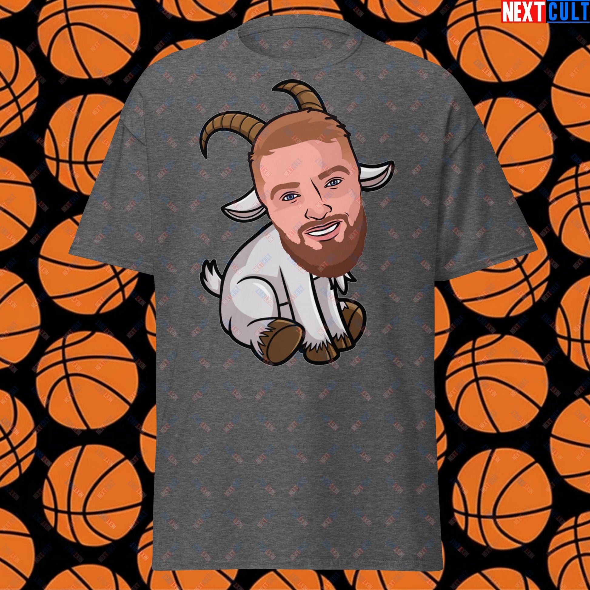 Domantas Sabonis GOAT T-Shirt - Funny Basketball Meme Casual Top - Greatest of All Time Tee for Sacramento Kings and Lithuania Fans - Perfect Gift for Basketball Lovers Dark Heather T-shirts Basketball Domantas Sabonis G.O.A.T. NBA Sacramento Kings Next Cult Brand