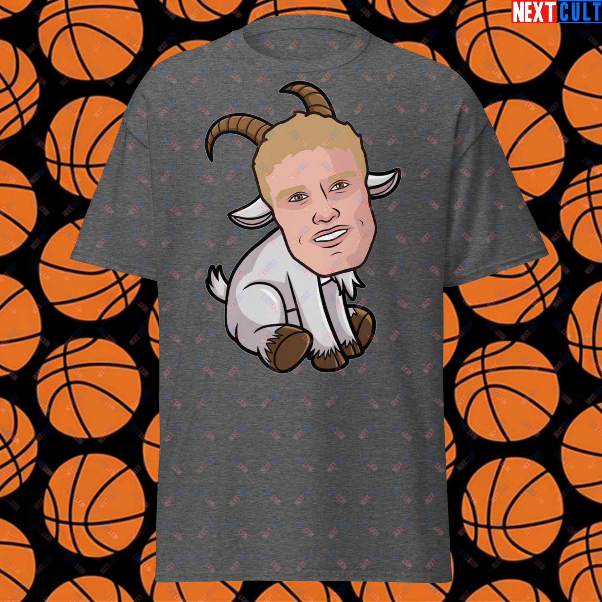 Lauri Markkanen GOAT T-Shirt - Funny Basketball Meme Casual Top - Greatest of All Time Tee for Basketball Fans - Perfect Gift for Lauri Markkanen Fans Dark Heather T-shirts Basketball G.O.A.T. Lauri Markkanen NBA Utah Jazz Next Cult Brand