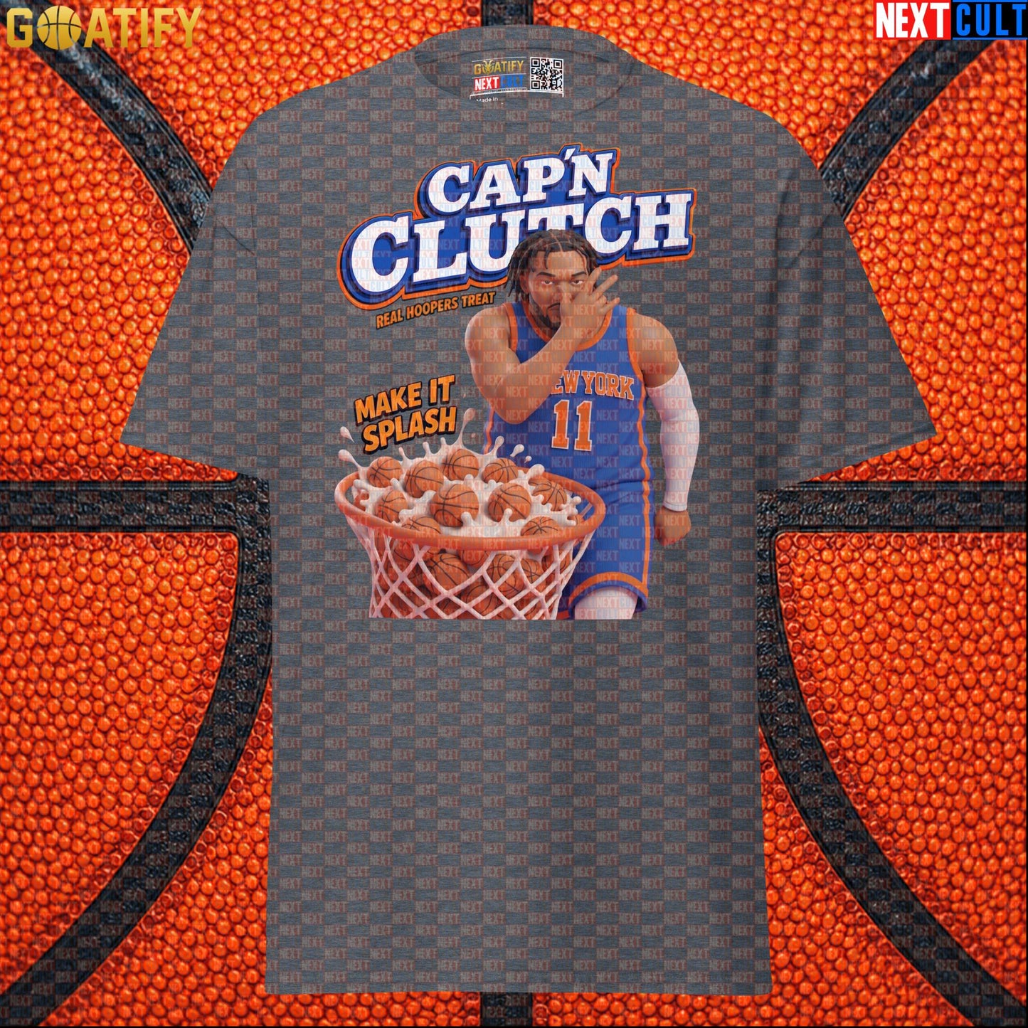 Jalen Brunson T-Shirt – Cap’n Clutch Cereal Parody Tee for Knicks Championship Fans |  | ["Basketball", "Jalen Brunson", "NBA", "New York Knicks"]