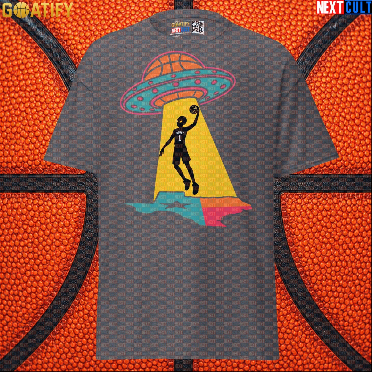 Basketball T-Shirt Alien Wemby UFO Abduction Graphic for Spurs Fans and Game Day Gifts |  | ["Basketball", "France", "NBA", "San Antonio Spurs", "Victor Wembanyama", "Wemby"]
