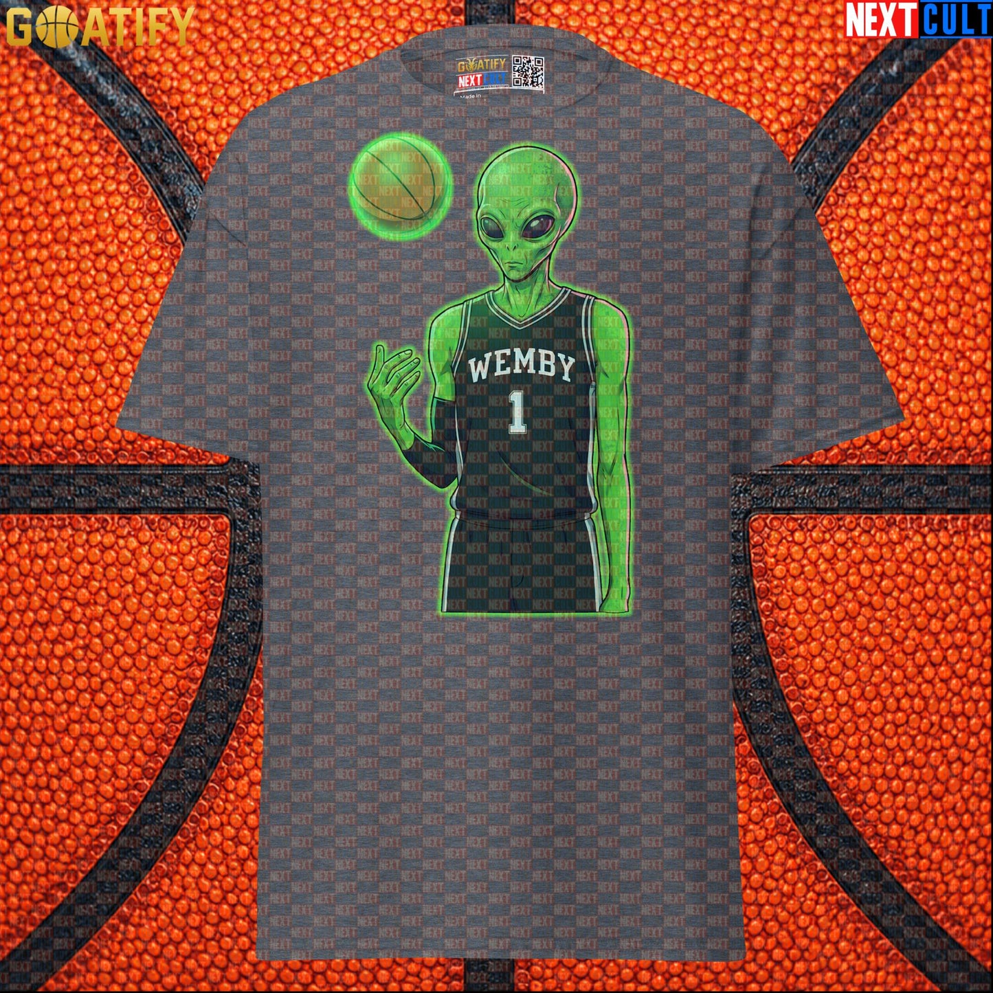 Basketball T-Shirt Alien Wemby Graphic for Spurs Fans, Victor Wembanyama Sci-Fi Gift |  | ["Basketball", "France", "NBA", "San Antonio Spurs", "Victor Wembanyama", "Wemby"]