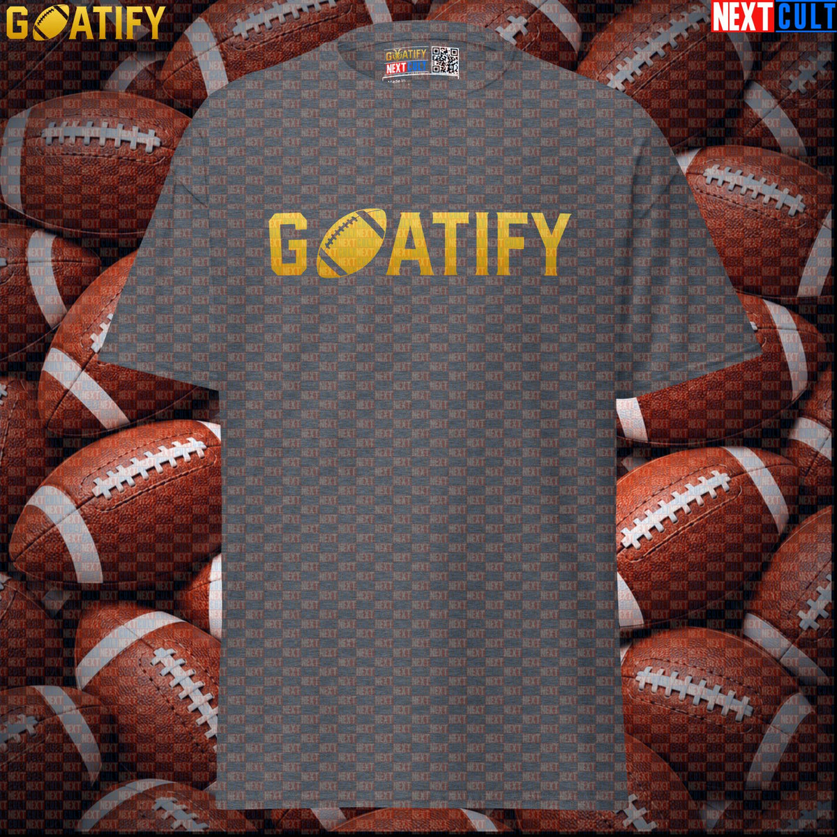 T-Shirt GOATIFY Football GOAT Graphic Tee for NFL Fans Greatest of All Time Sports Gift | T-shirts | ["American Football", "NCB", "NFL"]