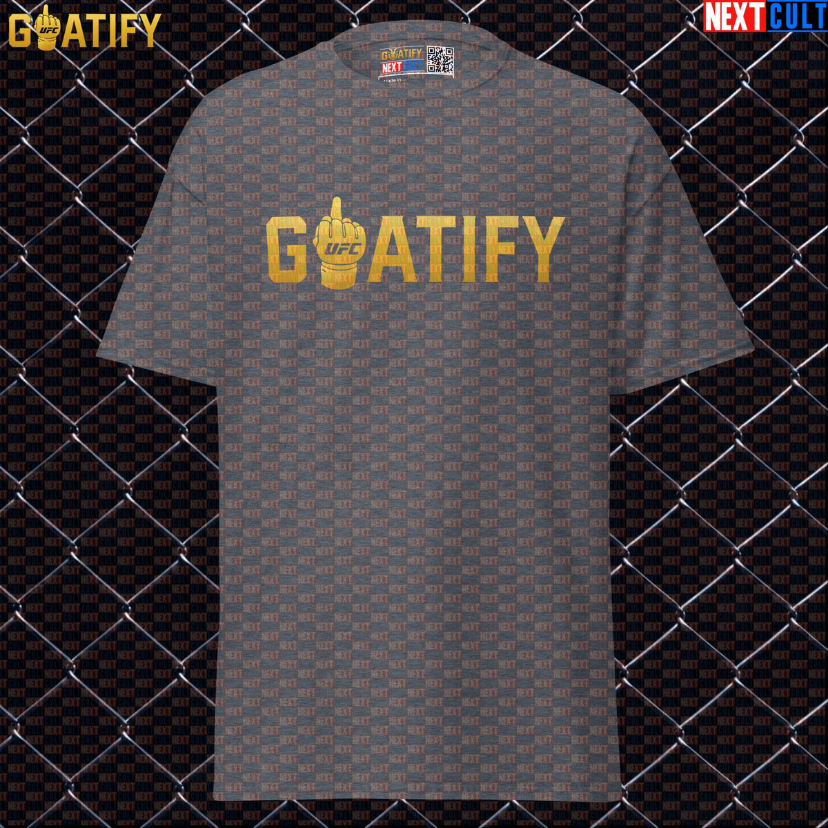 UFC GOAT T-Shirt Gold Middle Finger Fight Graphic for MMA Fans & Fighter Gifts | GOATIFY | T-shirts | ["Martial Arts", "MMA", "NCB", "UFC"]