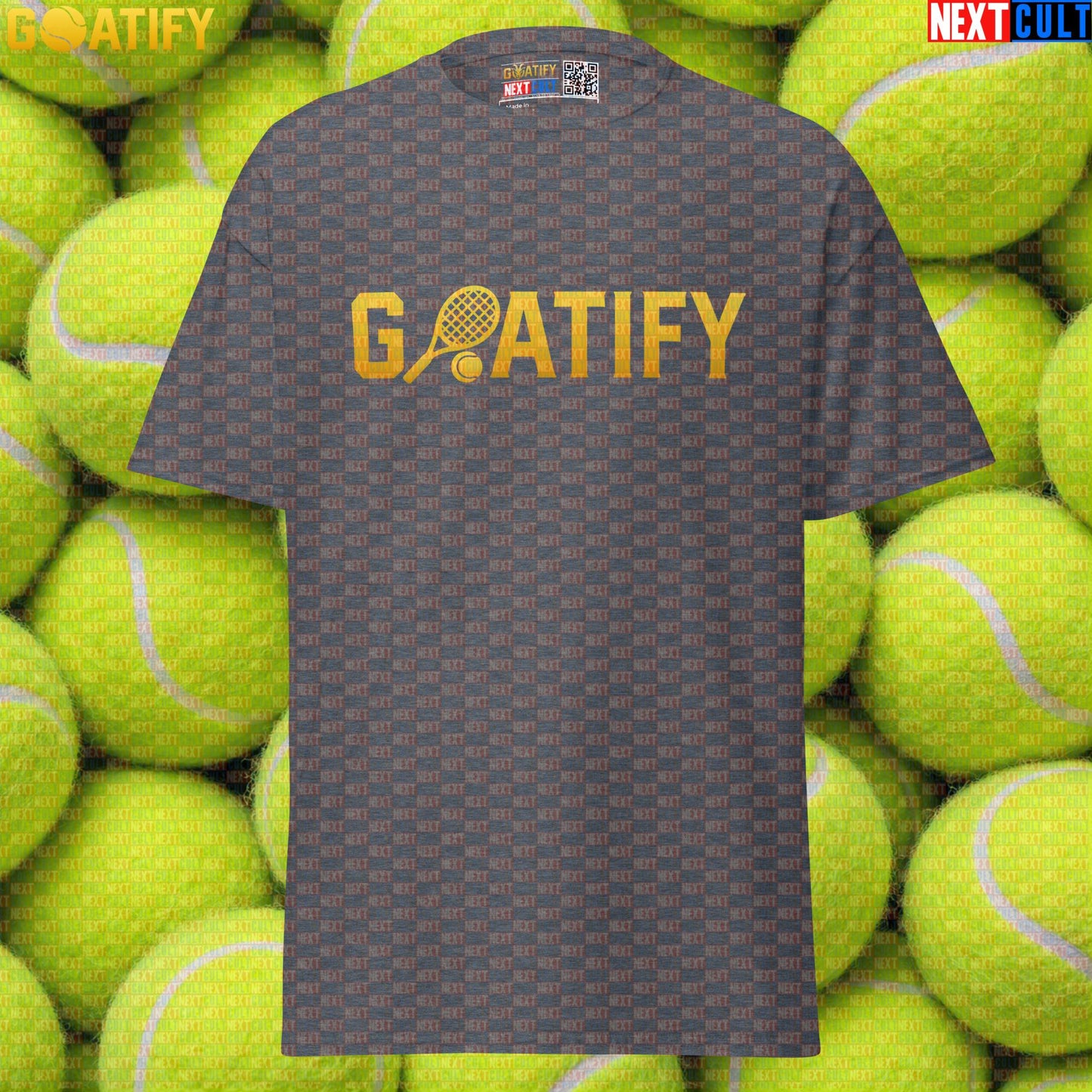 Tennis GOAT T-Shirt Golden Racket & Ball Graphic for Players, Fans & Gifts | GOATIFY | T-shirts | ["NCB", "Tennis"]