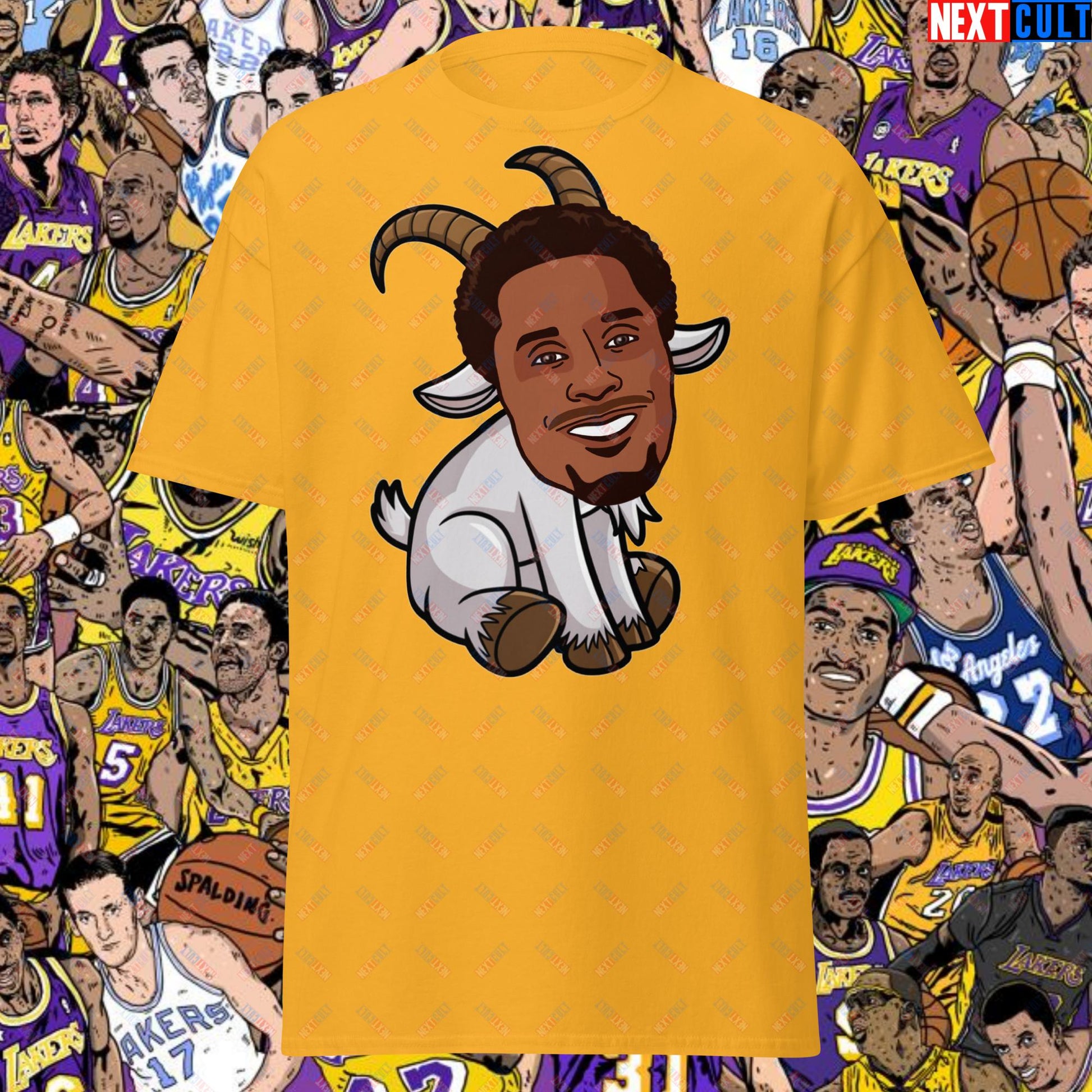 Kobe Bryant Mamba G.O.A.T. T-Shirt - Funny Basketball Meme Casual Top - Greatest of All Time Tee for Basketball Fans - Perfect Gift for Kobe Fans Unisex tee Gold T-shirts Basketball G.O.A.T. Kobe Bryant Los Angeles Lakers NBA Next Cult Brand