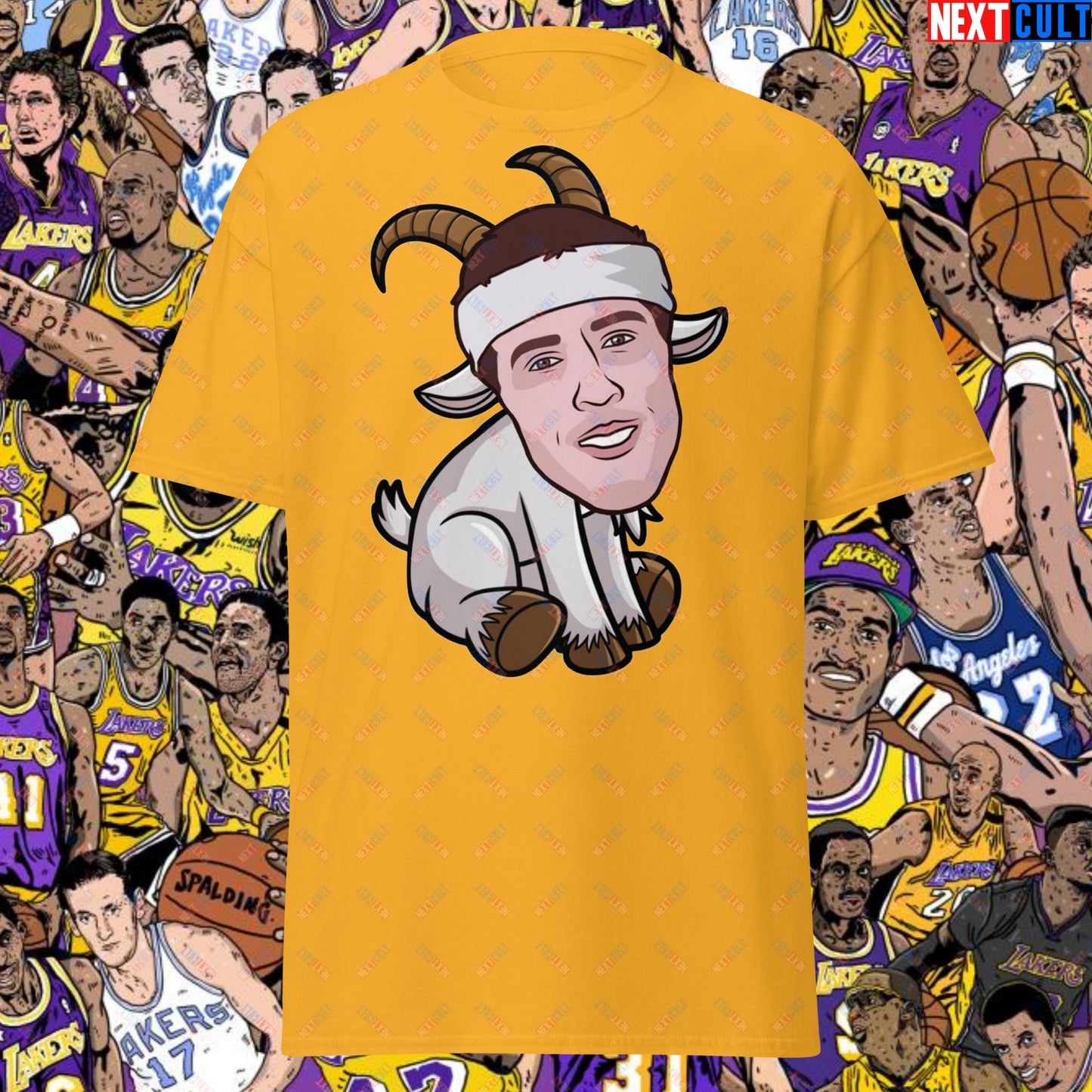 Austin Reaves G.O.A.T. T-Shirt - Funny Basketball Meme Casual Top - Greatest of All Time Tee for Basketball Fans - Perfect Gift for Austin Reaves FansUnisex tee Gold T-shirts Austin Reaves Basketball G.O.A.T. Los Angeles Lakers NBA Next Cult Brand