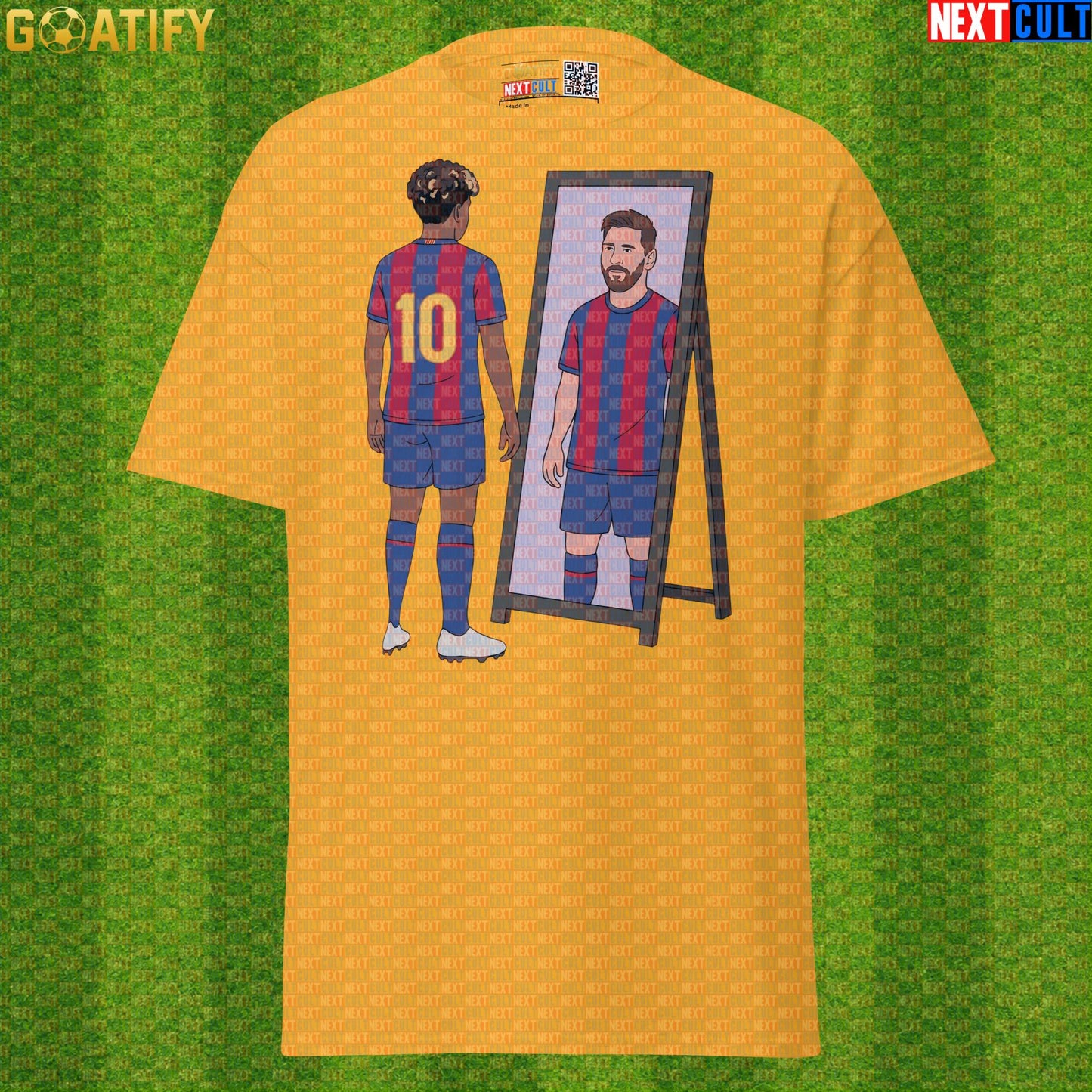 Lamine Yamal T-Shirt – Future Messi Mirror Meme Graphic Tee for Barcelona Football Fans Gold Next Cult Brand