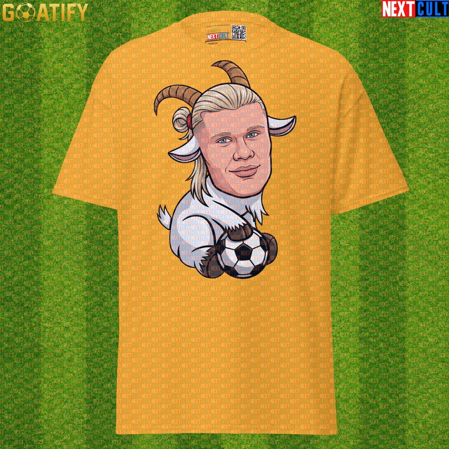 Erling Haaland T-Shirt – GOAT Goal Machine Graphic Tee Gift for Man City and Norway Fans |  | ["Borussia Dortmund", "Erling Haaland", "Football", "Manchester City", "Norway", "Soccer"]