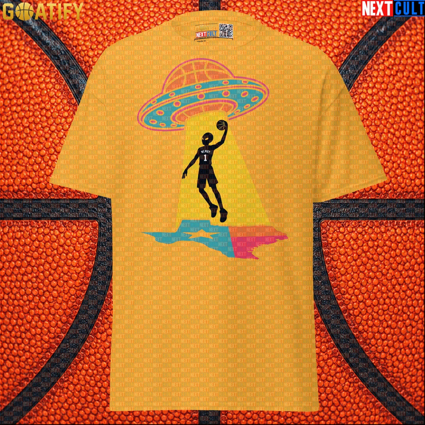 Basketball T-Shirt Alien Wemby UFO Abduction Graphic for Spurs Fans and Game Day Gifts |  | ["Basketball", "France", "NBA", "San Antonio Spurs", "Victor Wembanyama", "Wemby"]