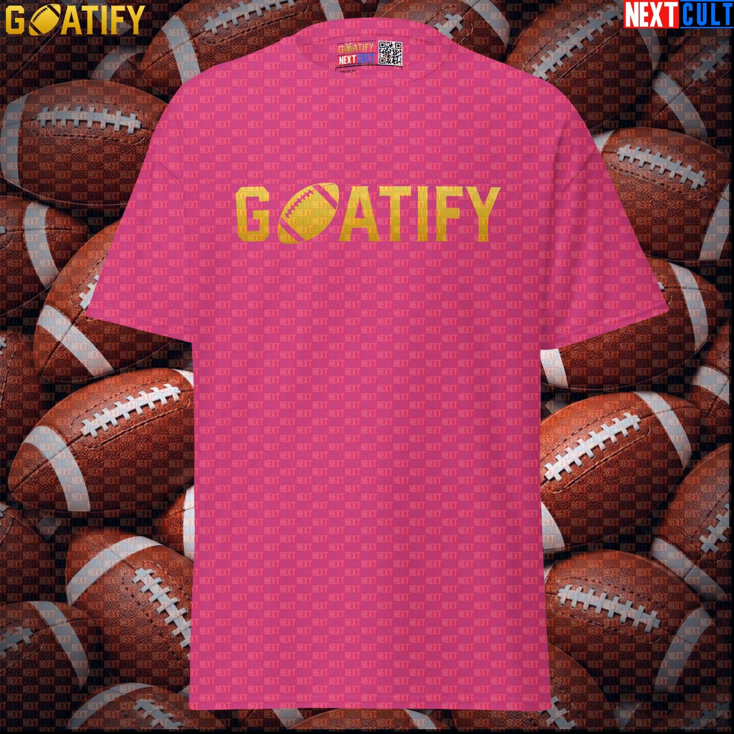 T-Shirt GOATIFY Football GOAT Graphic Tee for NFL Fans Greatest of All Time Sports Gift | T-shirts | ["American Football", "NCB", "NFL"]