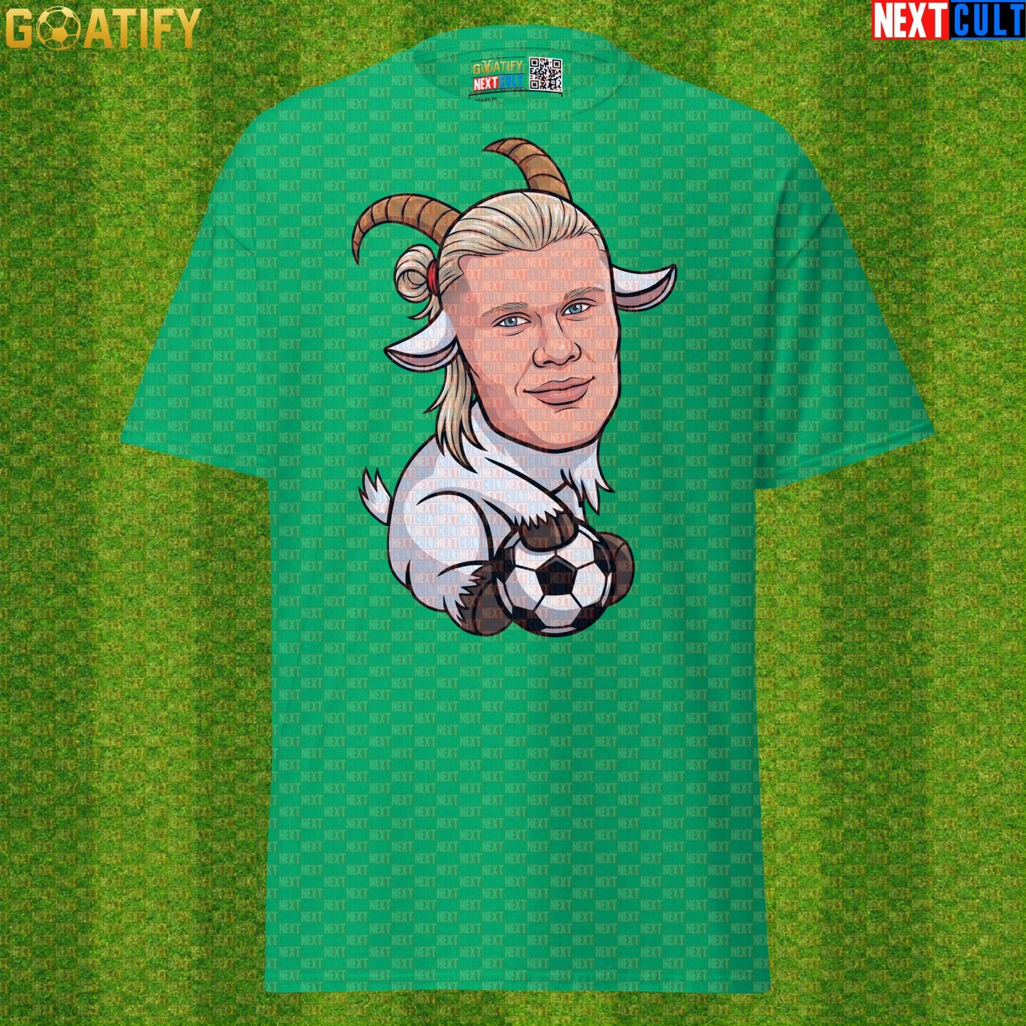 Erling Haaland T-Shirt – GOAT Goal Machine Graphic Tee Gift for Man City and Norway Fans |  | ["Borussia Dortmund", "Erling Haaland", "Football", "Manchester City", "Norway", "Soccer"]