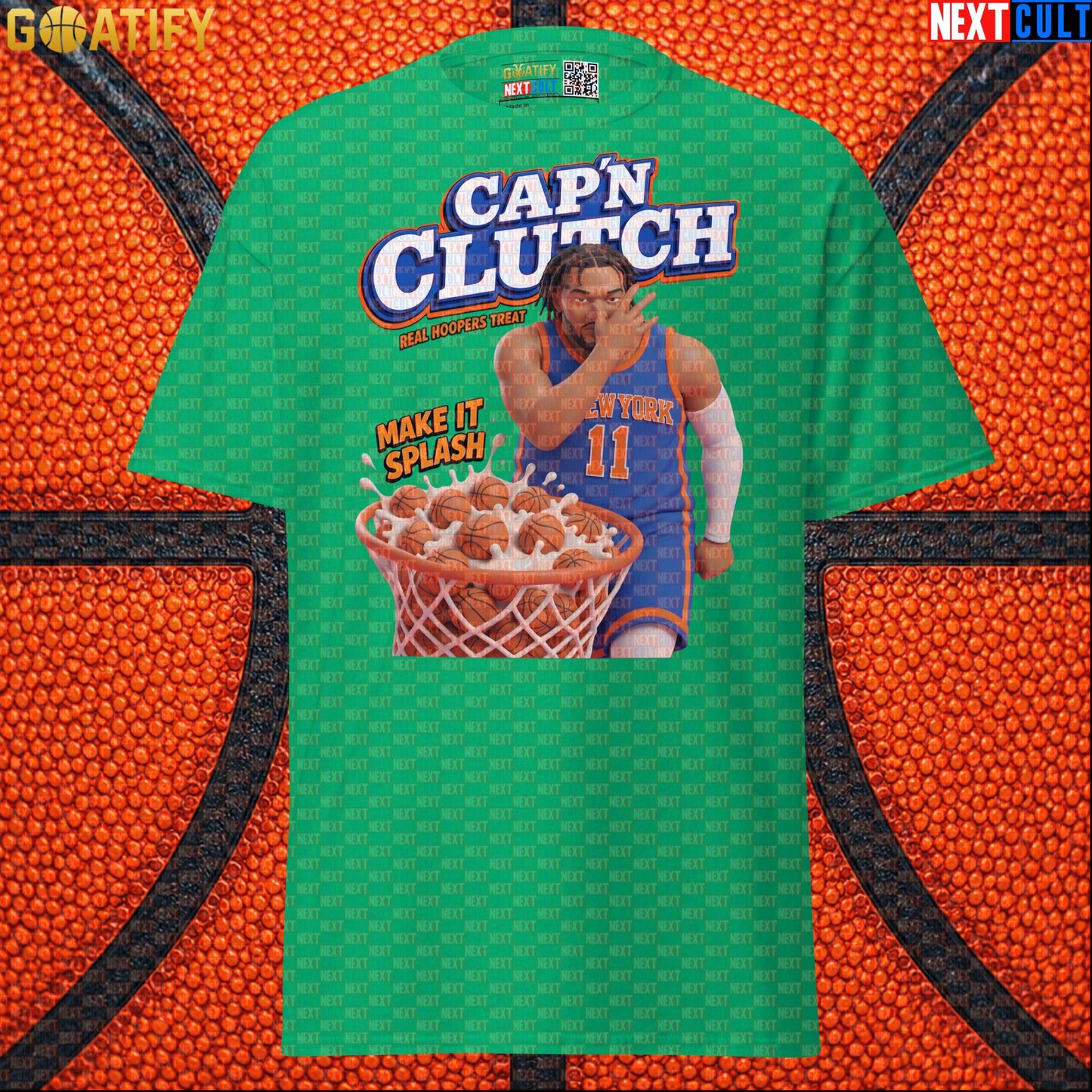 Jalen Brunson T-Shirt – Cap’n Clutch Cereal Parody Tee for Knicks Championship Fans |  | ["Basketball", "Jalen Brunson", "NBA", "New York Knicks"]
