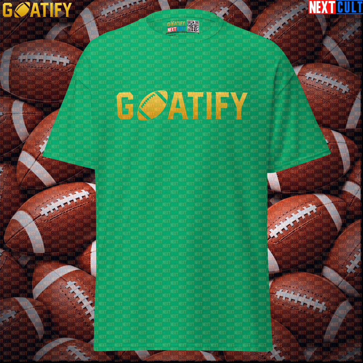 T-Shirt GOATIFY Football GOAT Graphic Tee for NFL Fans Greatest of All Time Sports Gift | T-shirts | ["American Football", "NCB", "NFL"]
