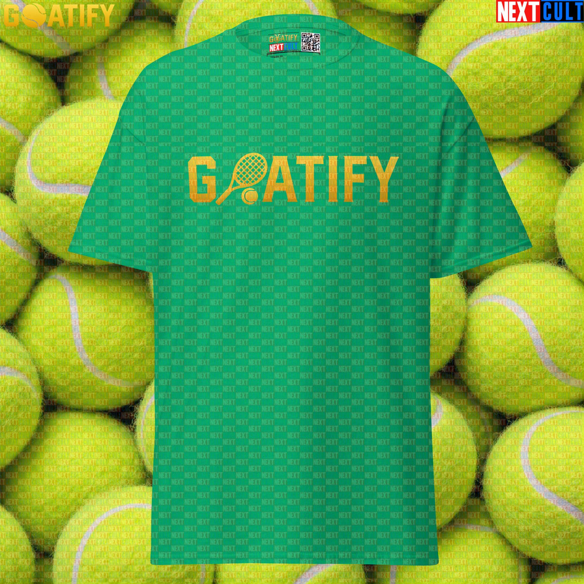 Tennis GOAT T-Shirt Golden Racket & Ball Graphic for Players, Fans & Gifts | GOATIFY | T-shirts | ["NCB", "Tennis"]