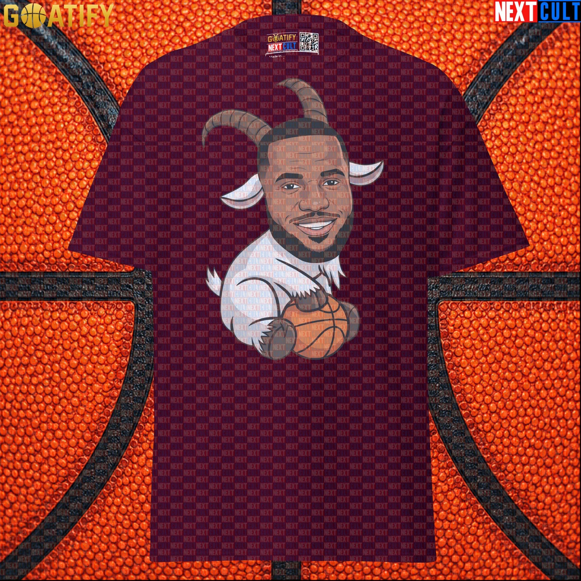 LeBron James T-Shirt – LeGOAT Cartoon Graphic Tee for NBA Fans and Basketball Gifts |  | ["Basketball", "Cleveland Cavaliers", "LeBron James", "Los Angeles Lakers", "Miami Heat", "NBA"]
