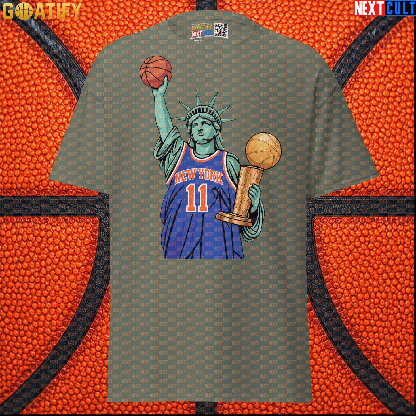 New York Knicks T-Shirt – 2026 NBA Champions Liberty Graphic Tee for Basketball Fans Military Green Next Cult Brand