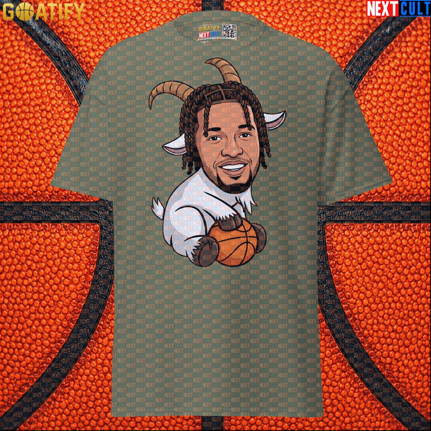 Jalen Brunson T-Shirt – NBA Champion GOAT Graphic Tee Gift for New York Knicks Fans Military Green Next Cult Brand