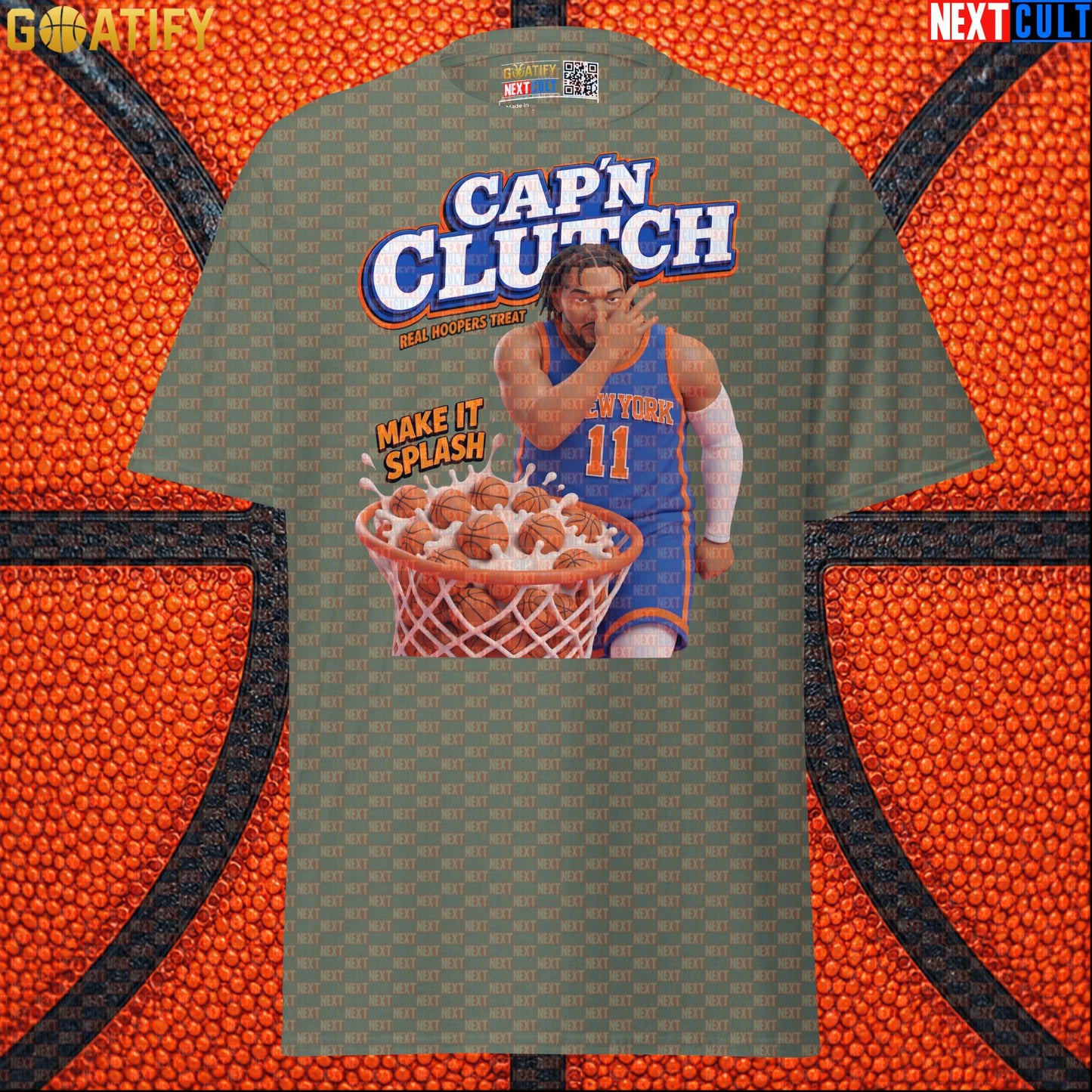 Jalen Brunson T-Shirt – Cap’n Clutch Cereal Parody Tee for Knicks Championship Fans |  | ["Basketball", "Jalen Brunson", "NBA", "New York Knicks"]